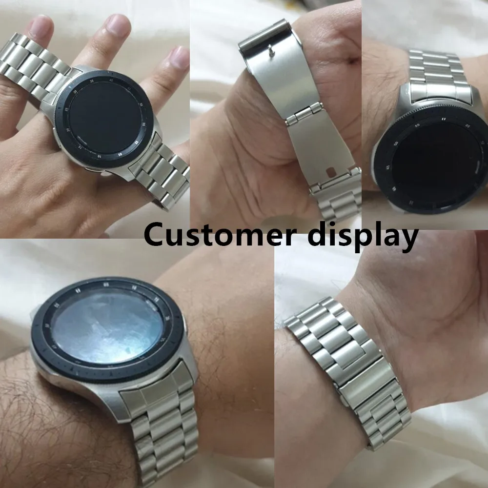 20mm 22mm Nerūdijančio Plieno Watchband Samsung Galaxy Žiūrėti 42mm 46mm SM-R800 Sporto Juosta Lenkti Pabaigos Dirželis Riešo Apyrankę