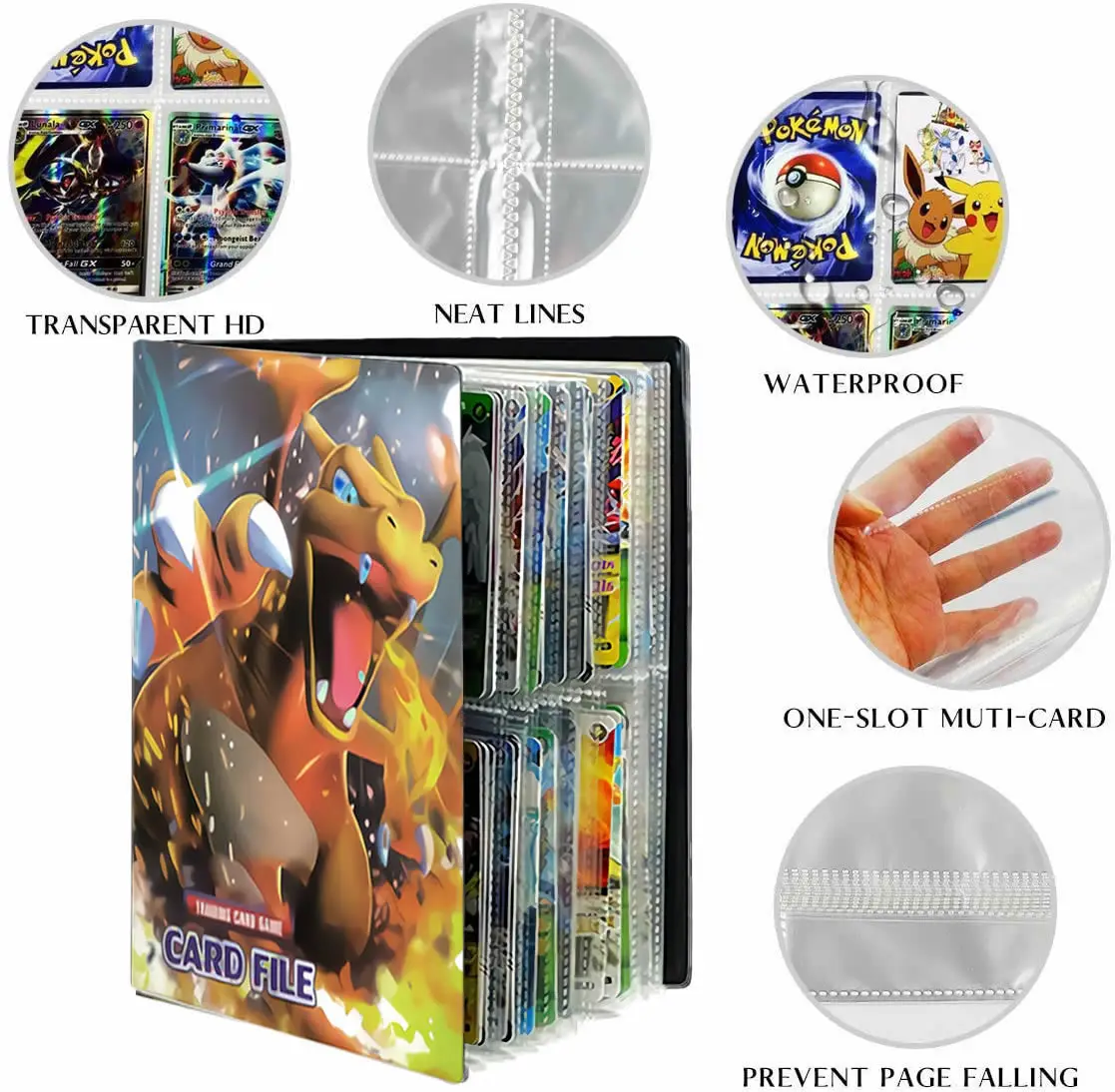 Pokemon Kortas Albumą Knyga Cool 240Pcs Anime Žaidimas Prekybos Kortelę Kolektorių Laikiklis Rišiklio Katalogą Viršaus Pakraunama Sąrašą Žaislas Dovana Vaikams