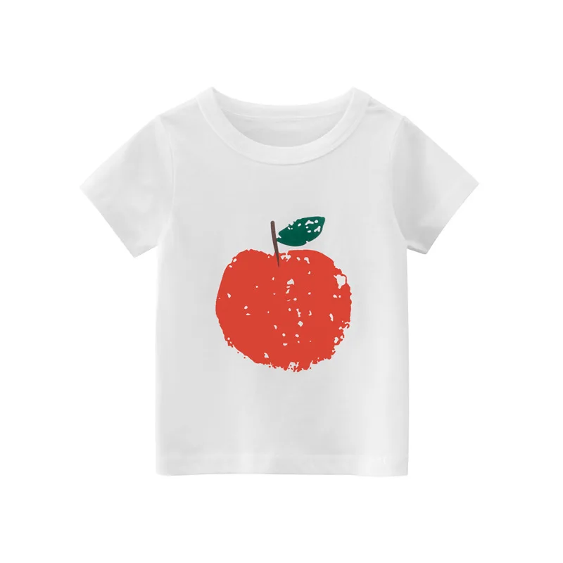 Medvilnės Vaikiški Marškinėliai 2021 M. Vasaros Vaisių Spausdinti Braškių Pinapple Baby Girl Marškinėliai Bamblys Viršūnes Tee Vaikų Drabužiai Berniukams 2021