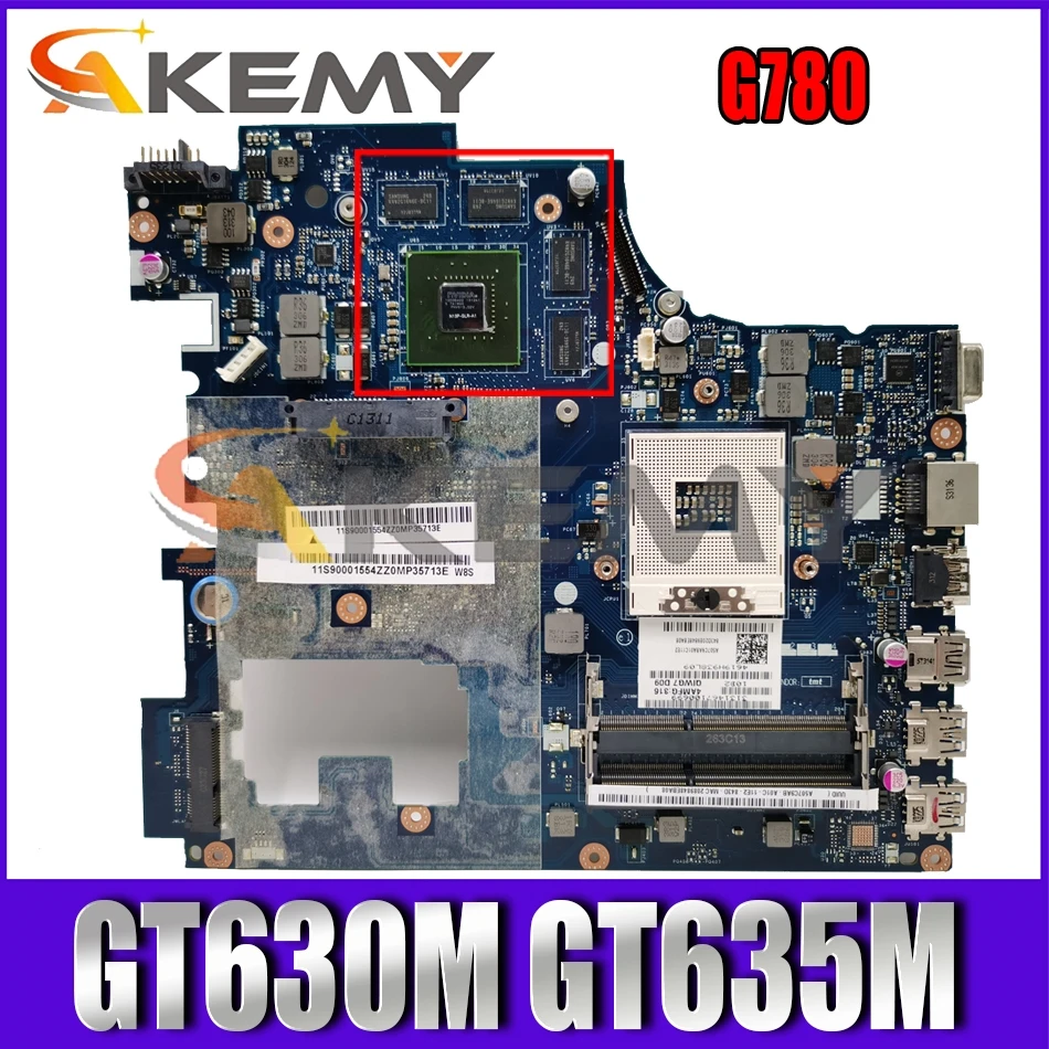 Akemy QIWG7 LA-7983P Lenovo G780 Nešiojamas Plokštė PGA989 HM77 DDR3 GPU GT630M GT635M Testas