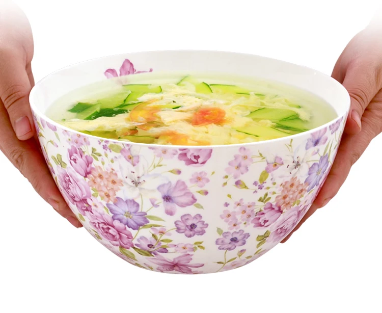 8 colių, kaulų kinija didelis tarnauja dubuo vakarienei, porceliano sriubos dubenėlį, keramikos pūsti salotų dubenį, dubenyje paslaugos