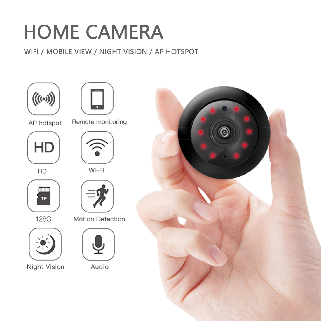 WIFI, Kamera, Wireless Mini Home Security HD Dviejų krypčių Naktinio Matymo Vaizdo Home Security WIFI Kamera, 1080P Smart Home