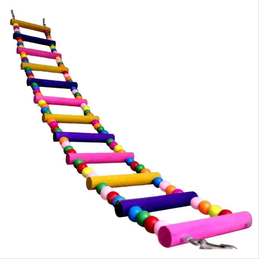 Spalvinga Pet Laipiojimo Laiptais Kramtymas Mediena, Plytų Žaislai su pakabinimo Virvės Paukščių Papūga Prekes