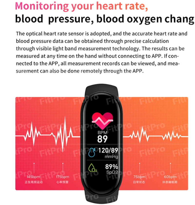 2021 NAUJAS M6 Smart Apyrankę Žiūrėti Fitness Tracker Širdies ritmas, Kraujo Spaudimo Monitorius Spalvotas Ekranas IP67 atsparus Vandeniui Mobilaus Telefono