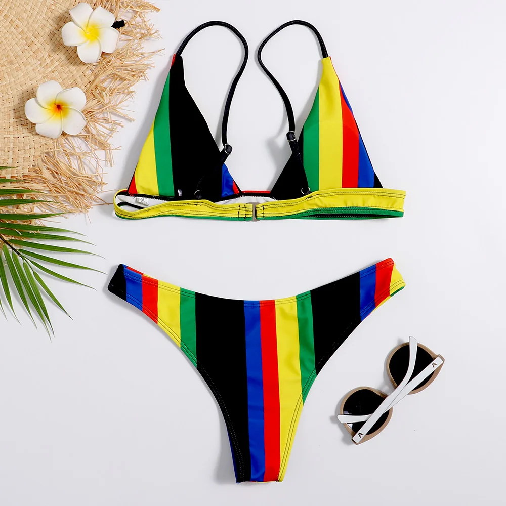 2021 Naujos Micro Dryžuotas Bikini nustatyti Dviejų dalių maudymosi kostiumėlį Kratinys Tvarstis Bikini Push Up sexy Maudymosi Kostiumą, Moterims, maudymosi Kostiumėliai, Biquini