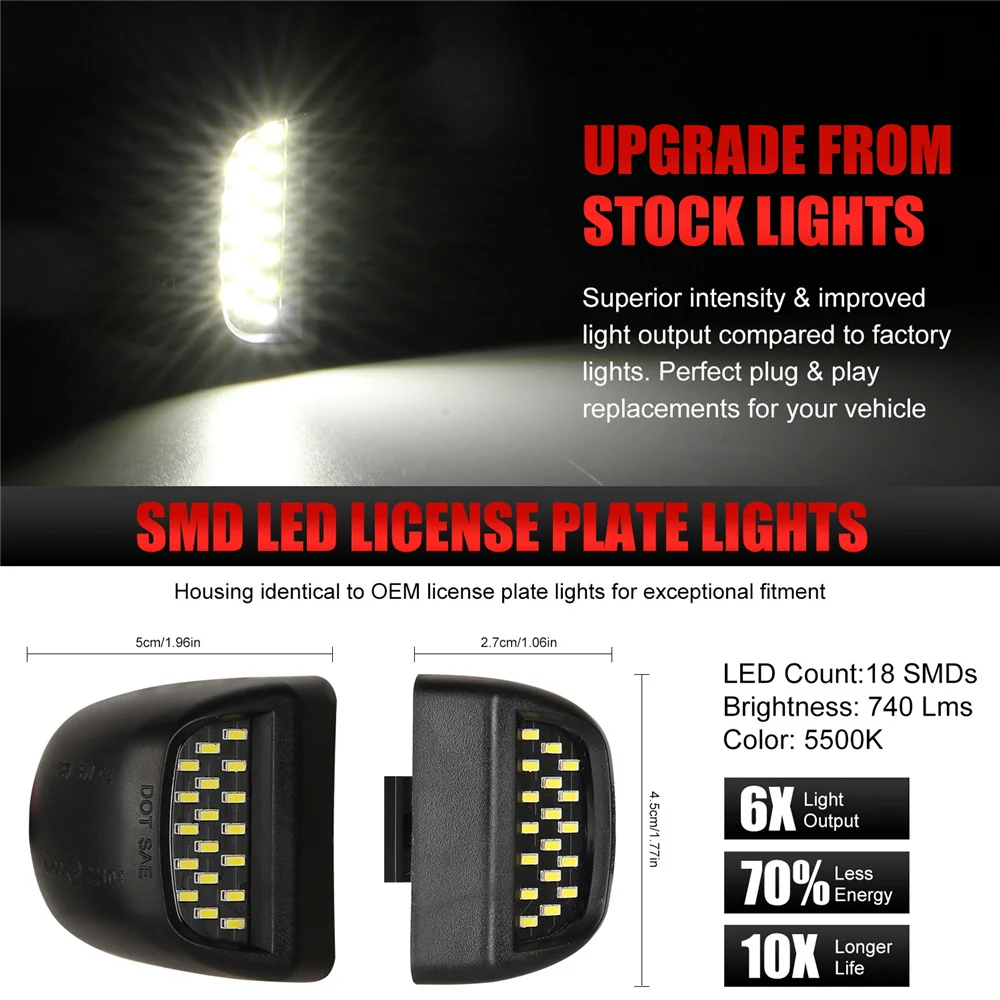 1Pair LED Skaičius Licenciją Plokštelės Šviesos Lempa Chevrolet Silverado Lavina Tahoe GMC Sierra Yukon Cadillac Automobilių Reikmenys