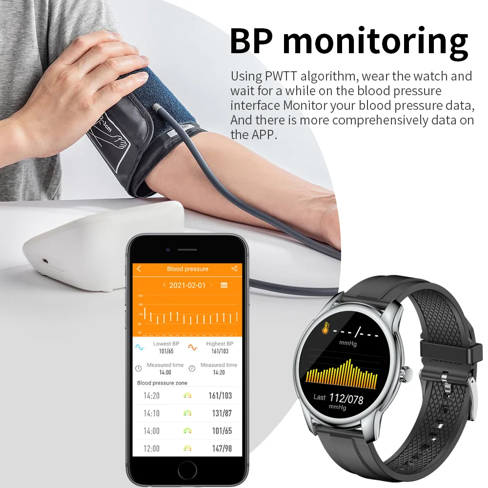 Smart Watch Vyrų, Moterų Kraujo Spaudimas ir Širdies susitraukimų dažnį Moterų Sveikatos Smartwatch Muzikos Valdymo Oras IP68 Vandeniui Fitneso Apyrankė
