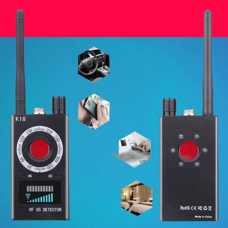 1MHz-6.5 GHz K18 Stabdžių RF Detektorius Kamera, Wireless Klaidą Aptikti GSM Klausymosi Prietaisas Finder Radijo Skaitytuvas
