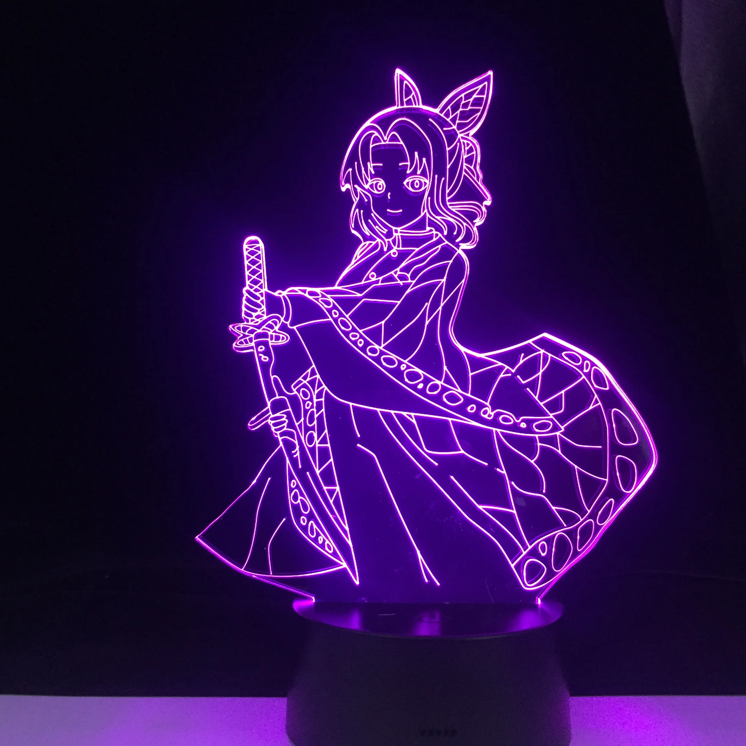 SHINOBU KOCHO 3D LED ANIME LEMPOS DEMON SLAYER KIMETSU NR. YAIBA Spalvos Nuotolinio Valdymo Kaitos Led Nakties Šviesos Namų Dekoro Dovana