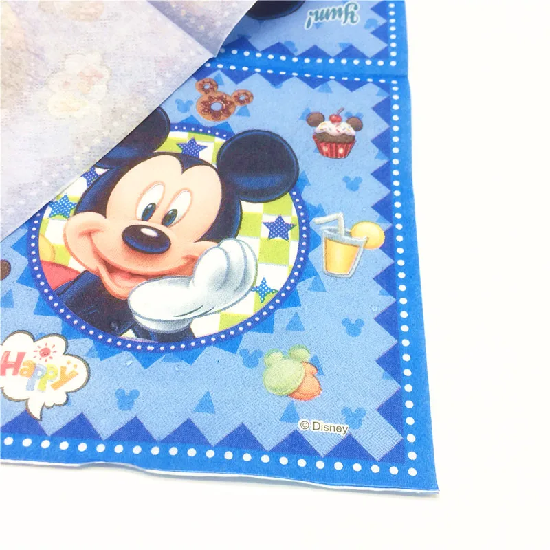 10vnt/daug Disney Mickey Mouse Temą Vystymo Klasės Veiklos Audinių Apdaila Servetėlės Berniukas Gimtadienio Prekių Popierinių Servetėlių
