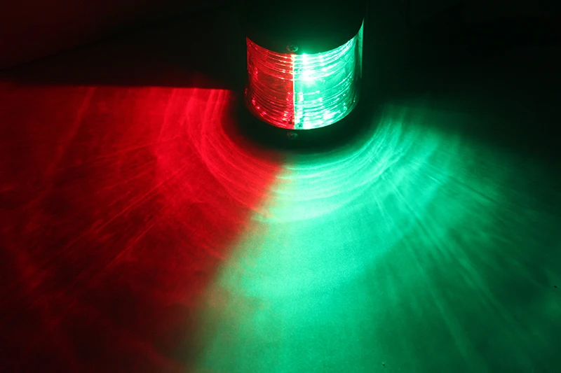 Raudonos, Žalios Bi-Color Navigacijos Šviesos Indikatoriaus Lemputė 12V Marine Valčių, Jachtų Buriavimo signalinė Lempa