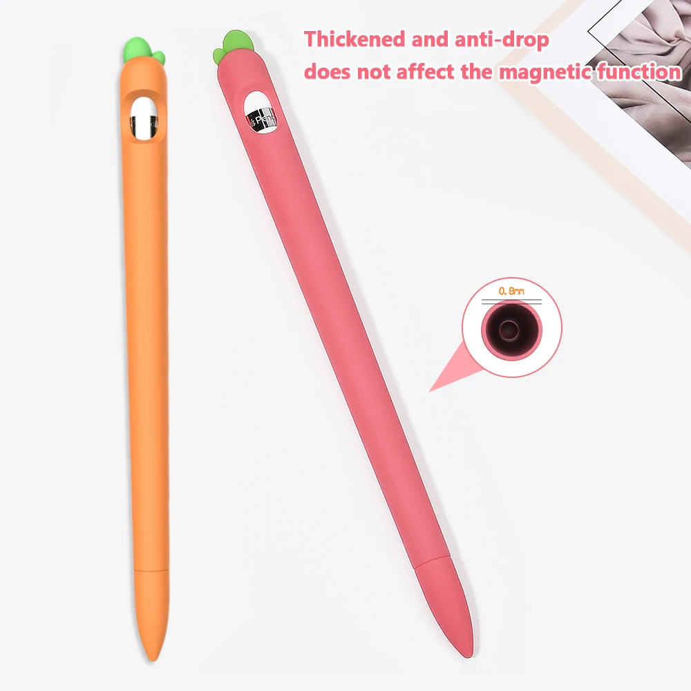Gražių Morkų Modelis Silikoninis Apsauginis Dėklas Dangtelio Laikiklio Dangtelį Apple Pieštukas 1 Anti-scratch Atveju, Skirtą 