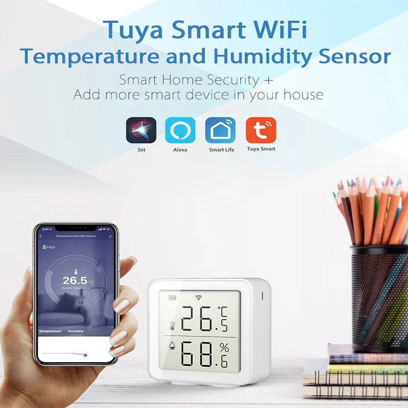 ZK30 tuya Smart Home WFI Temperatūros Ir Drėgmės Jutiklis Belaidis Temperatūros ir Drėgmės Jutiklis Pažangi Jungtis, Smart Stereo