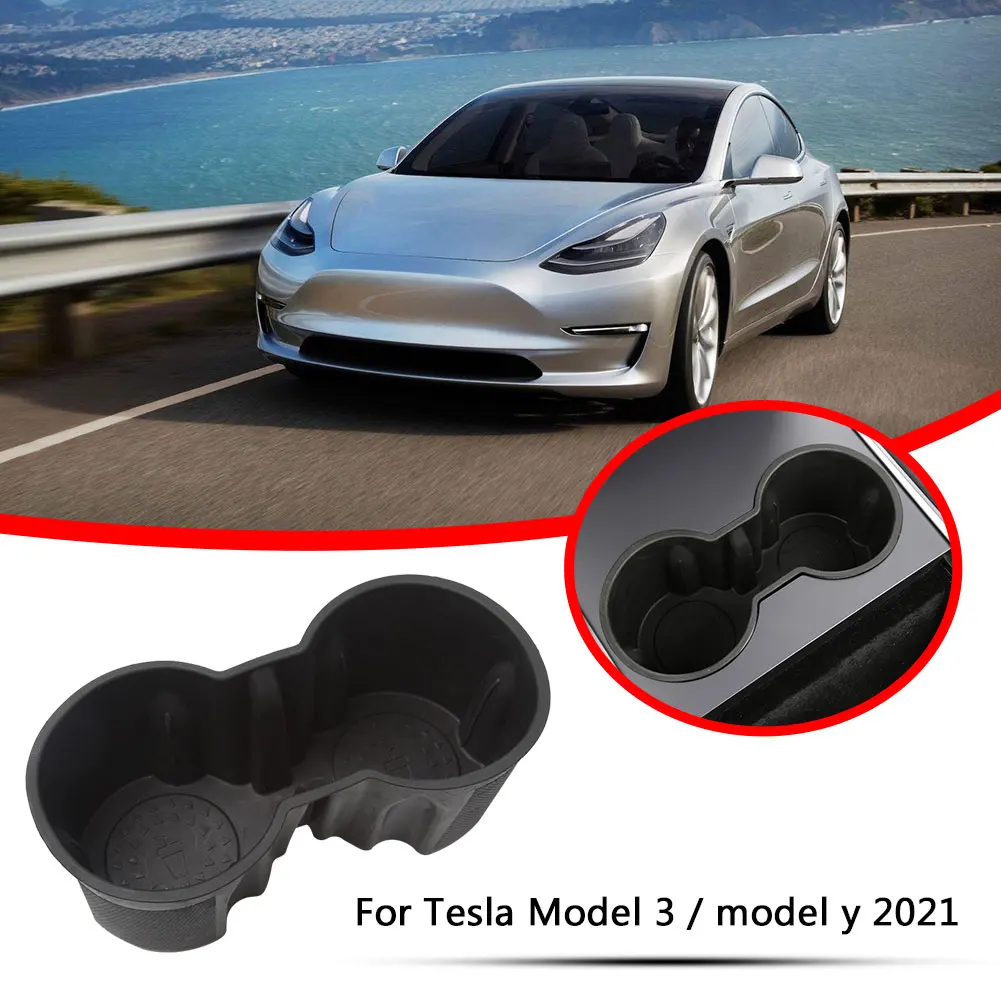 A TPE medžiagos, centrinė Konsolė Puodelio Laikiklį Įdėkite už Tesla Modelis 3 Modelis Y 2021 Interjero Priedai