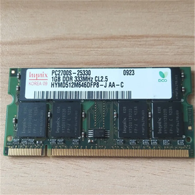 Hynix memoria DDR1 RAM 1GB 333MHz Nešiojamas atminties PC2700S 1GB DDR 333MHz CL2.5 naudoti ram for notebook