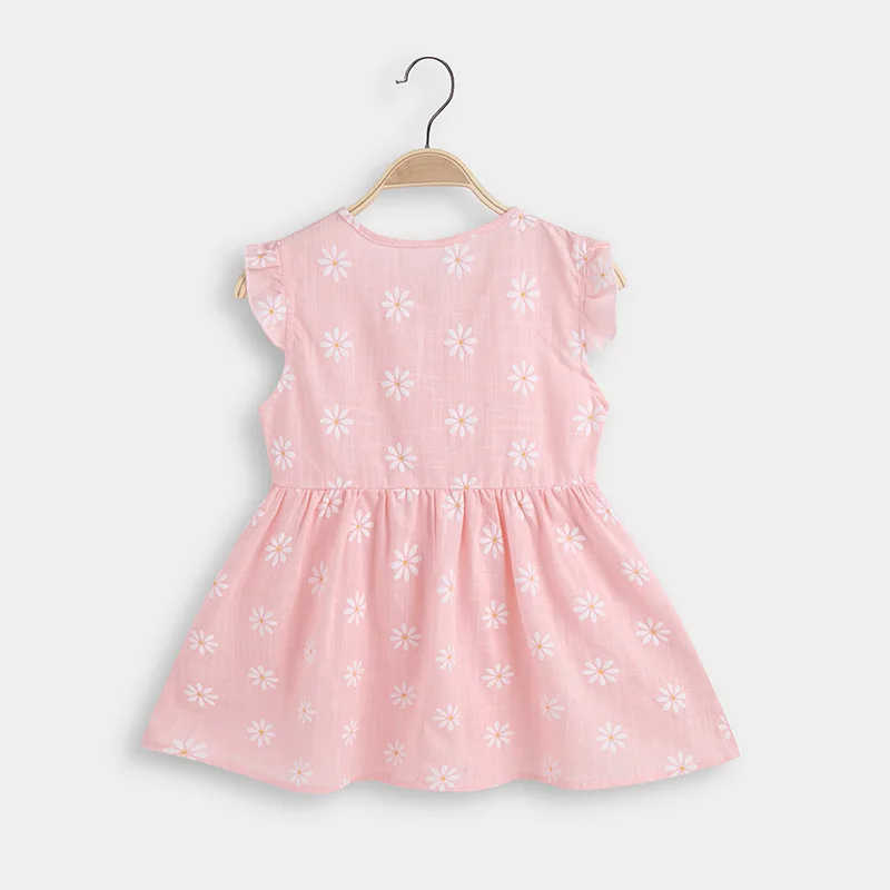 2021 m. Vasarą Vaikai Suknelės Mergaitėms Baby Girl Drabužiai Princesė Suknelė Mielas Saldus Medvilnės Atsitiktinis Modelio Gėlių Kamuolys Suknelė Įgulos Kaklo