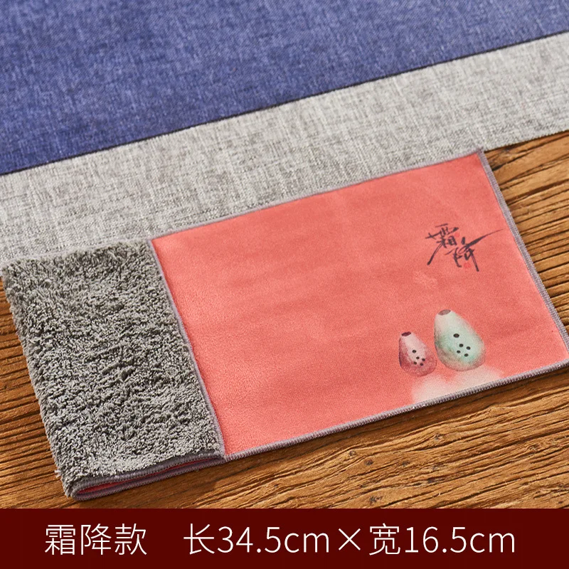 Kinijos High-end arbatos rankšluosčiai arbatos audinio staltiesė absorbentas arbatos stalo užtiesalai padidinti puodą rankšluosčiai arbatos kilimėlis sustorėjimas arbatos medžiaga