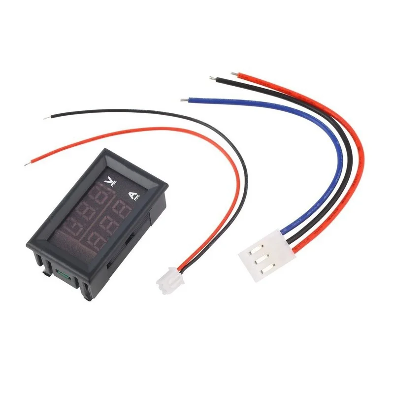 100V 10A DC Digital Voltmeter Ammeter Mėlyna + Raudona LED Amp Volt Matuoklis Daviklis