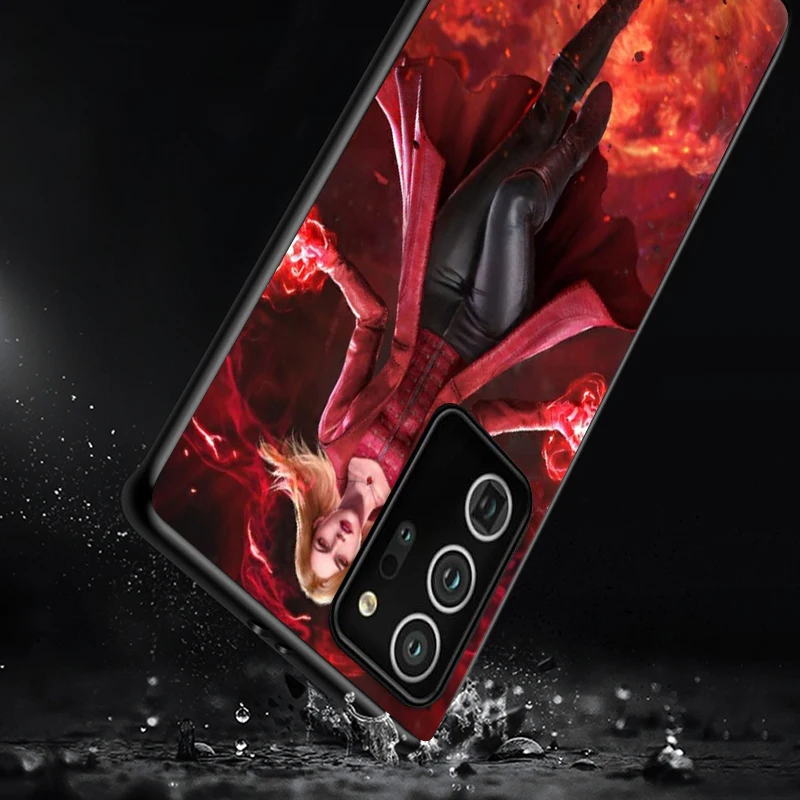 Wanda Scarlet Ragana Stebuklas atsparus smūgiams gaubtas, skirtas Samsung Galaxy S20 S21 FE Ultra Lite S10 5G S10E S8 S9 Plus Black Telefono dėklas