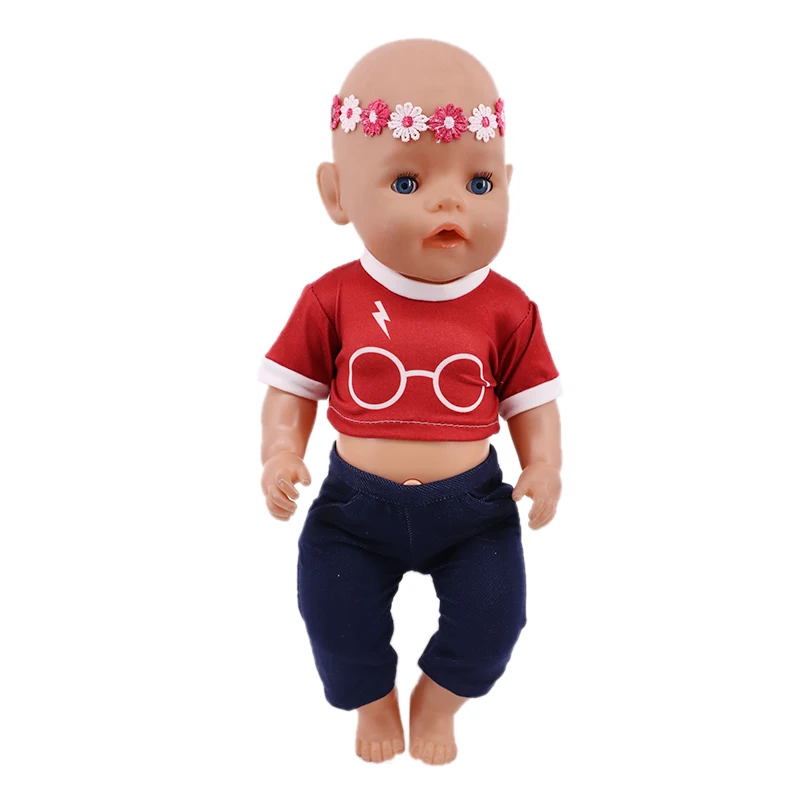 Reborn Baby Doll Mielas Drabužius Kūdikiui Naujas Gimęs T-Shirt & Kelnės (18 Colių&43 Cm Reikmenys Mergaitė Vaikas Žaislas Dovanos
