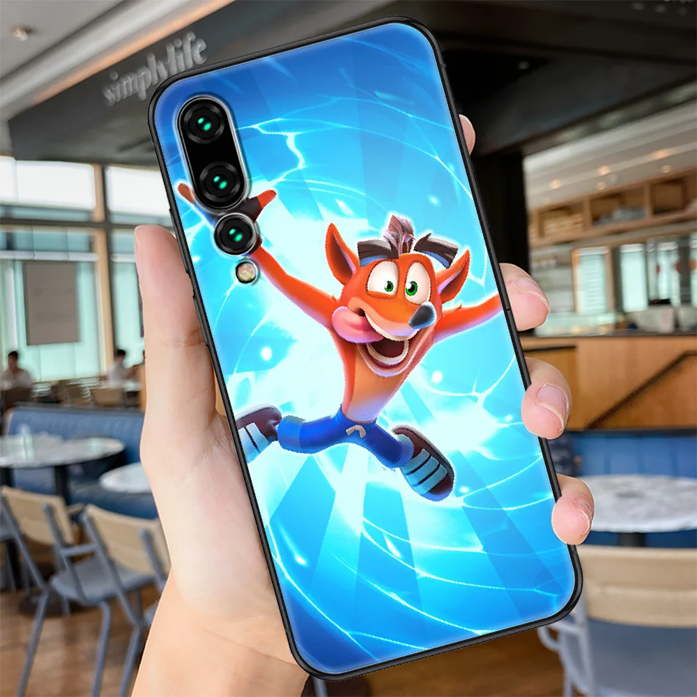 Žaidimas Crash Bandicoot Telefoną atveju Huawei P Mate P10 P20 30 P40 10 20 Smart Z Pro Lite 2019 black mados elementų dangtelio 3D dangtis