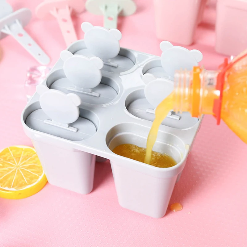 Ledo Lolly Pelėsių Dėklas Visos Virtuvės Atsitiktinai spalvos, 6 Ląstelių Sušaldyti Ledo Kubelių Formos Popsicle Maker 
