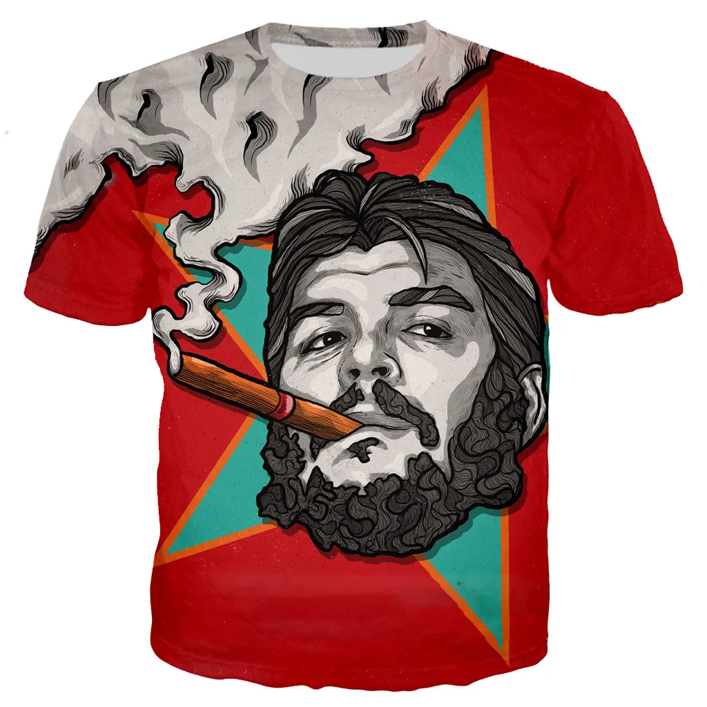 Che Guevara Mados Cool 3D Spausdinti marškinėliai Streetwear Unisex Negabaritinių Marškinėliai