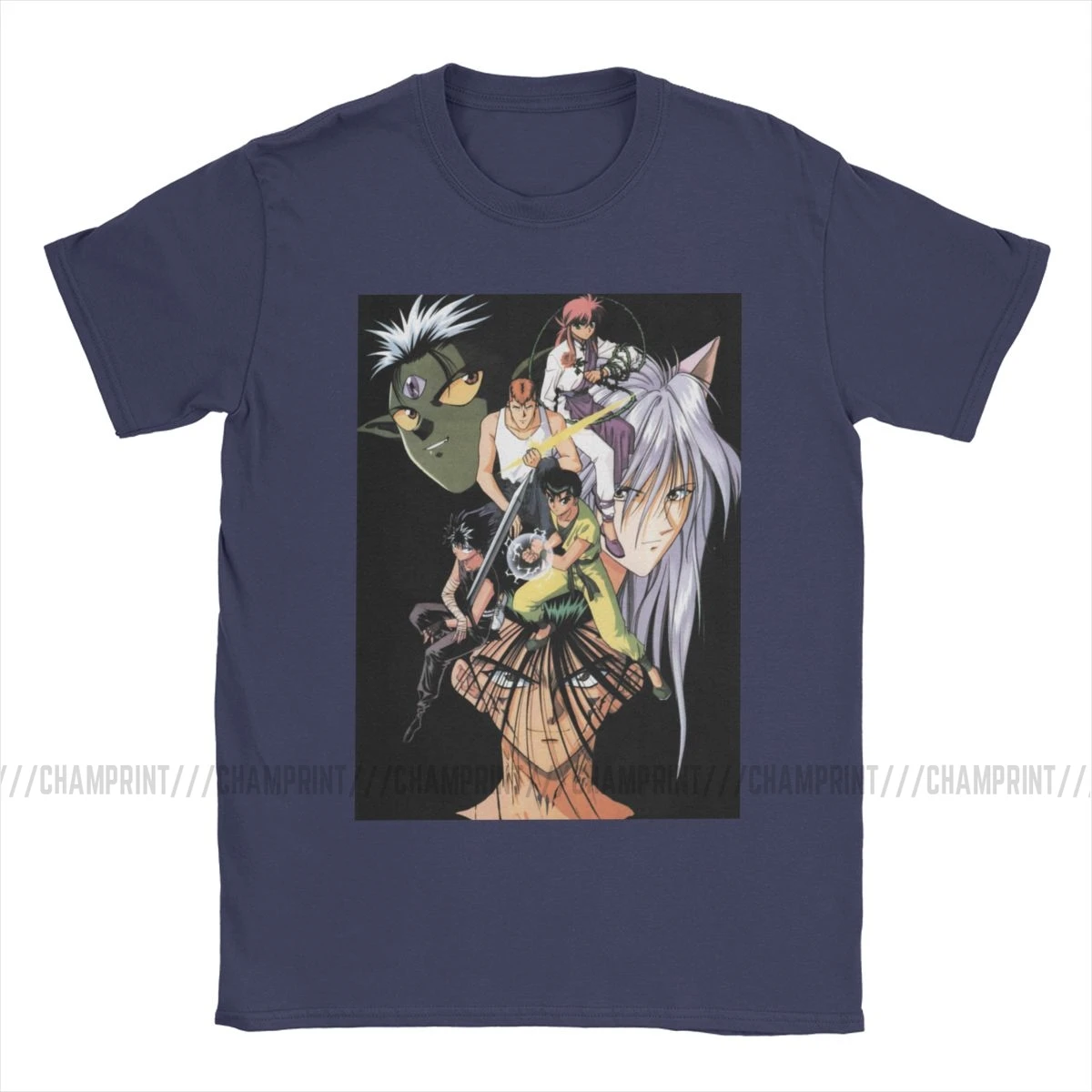 Vyrai Yu Yu Hakusho Yusuke Kurama Anime T Marškinėliai Medvilnės Drabužius Naujovė Trumpas Rankovės Crewneck Tees Gimtadienio Dovana T-Shirts