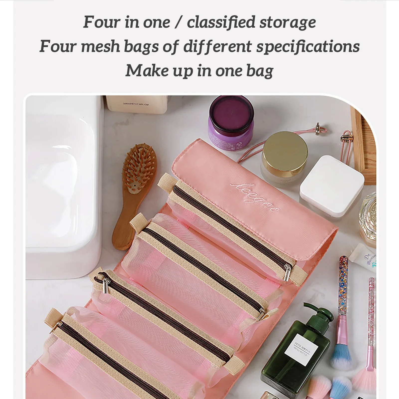 Lauko mergina kosmetikos krepšys keturi viename moterų kosmetikos krepšys nuimamas daugiafunkcinis moterų kosmetikos laikymo dėžutė 2021 naujas