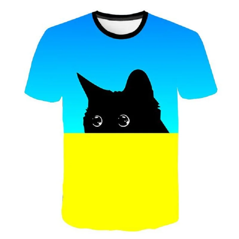 2021 naujas cool T-shirt vyrai/moterys 3d T-shirt spausdinimas dvi kates trumparankoviai vasaros orui top marškinėliai juokinga T-shirt