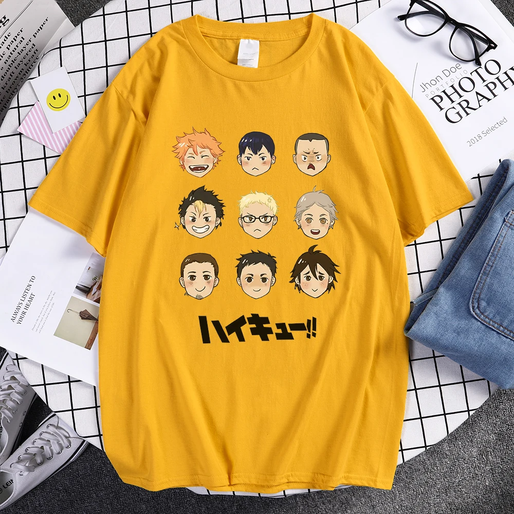 Haikyuu Animacinių filmų Mielas Spausdinti Marškinėlius Vyrų Japonijos Anime Tinklinio Klubas T-shirt Kuroo Bokuto Oya Manga Shoyo Marškinėliai Hip-Hop Viršūnes Vyras