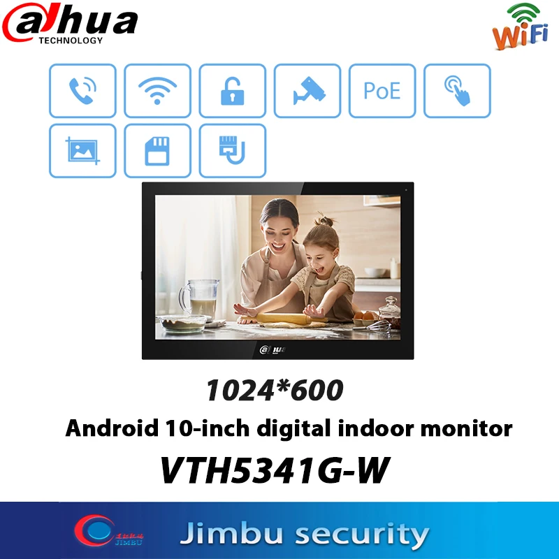 Dahua domofonas VTH5341G-M 10-colių skaitmeninis patalpų stebėti Android 8.1 Ethernet ir Wi-Fi, SD Card 256 GB
