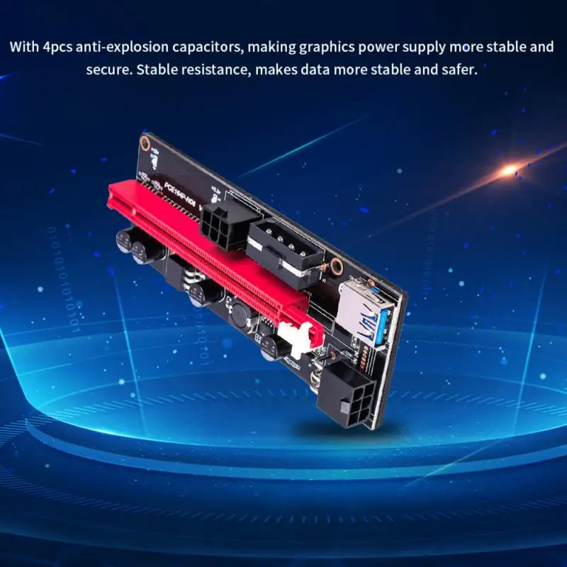 2021 PCI-E Pcie Riser 009 Express 1X 4x 8x 16x Extender PCI-E USB Stove 009S Dual 6Pin SATA Adapterio plokštę 15pin Už BTC Miner Naujas