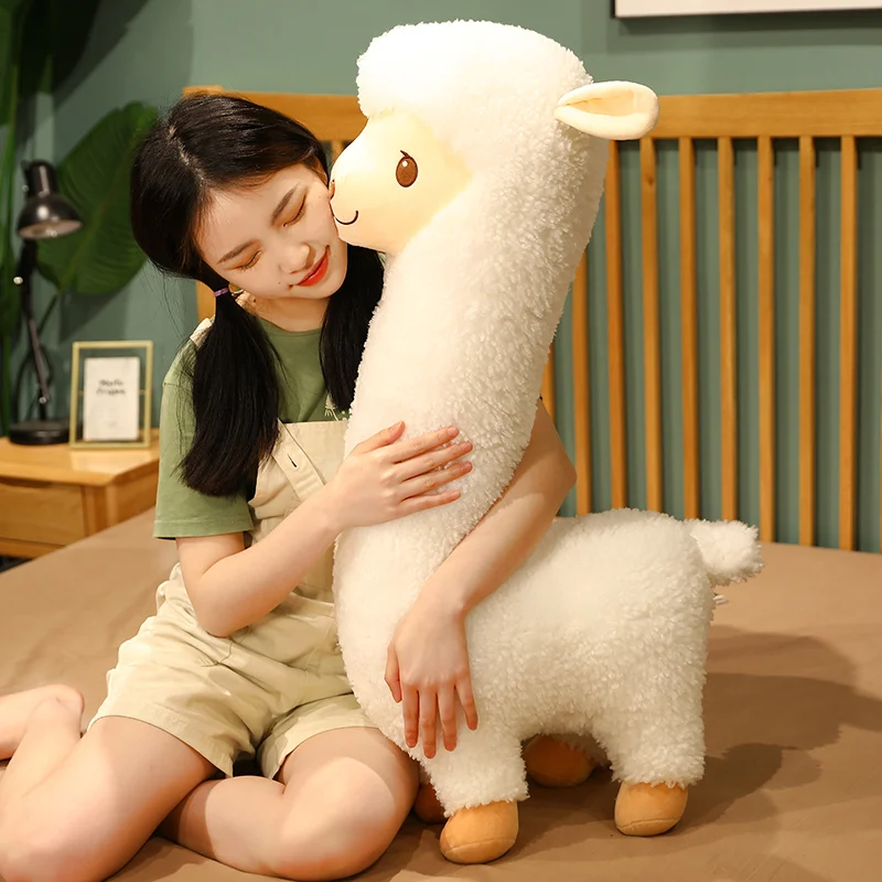Kawaii Didelį Alpakų Pliušinis Žaislas Japonijos Alpaka Minkštas Įdaryti Aviena Lama Gyvūnų Lėlės Miego Pagalvės Namų Dekoro Lėlės Vaikams Mergaitėms