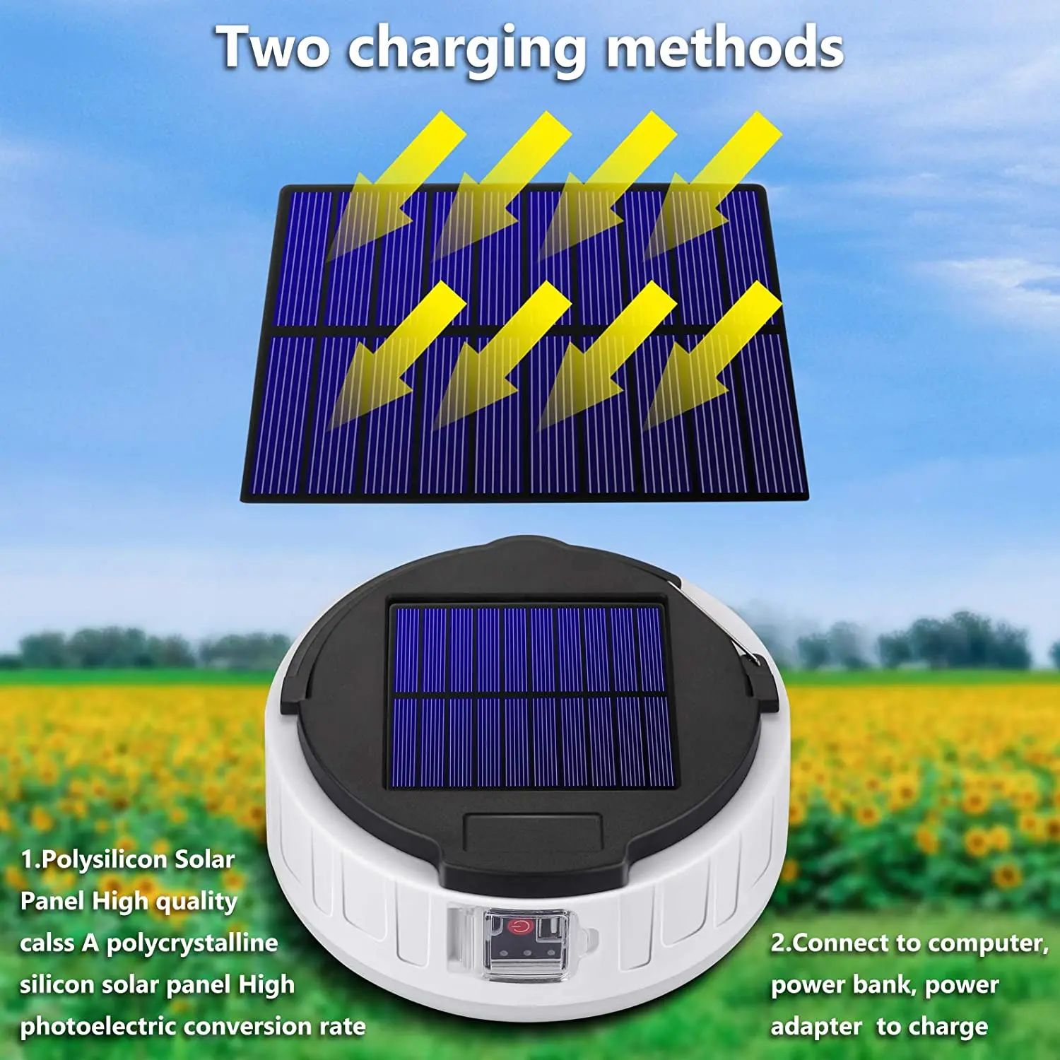 Nešiojamas Saulės energija Varomas Šviesos USB Power Bank Lauko Kabinti Saulės Energijos Lempos Apšvietimo Žibintų, Kempingas Palapinė Vaikščiojimo Dovana