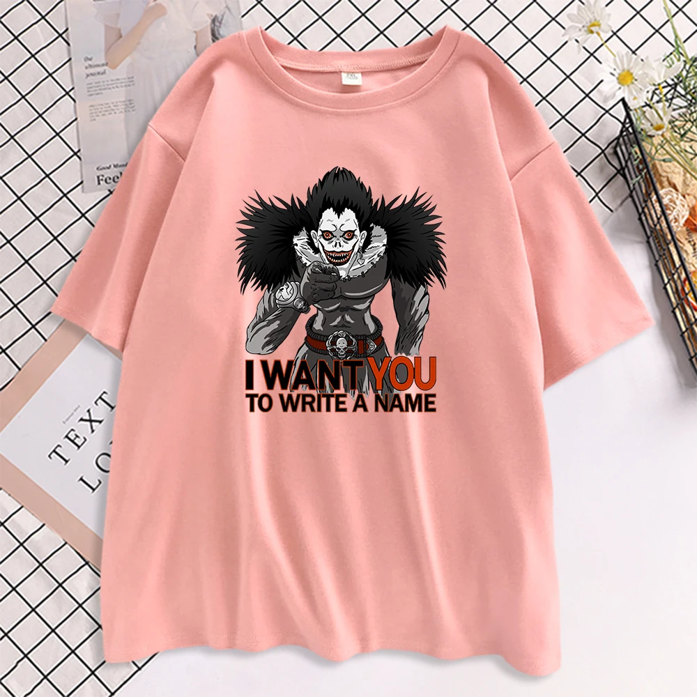 Death Note, Aš Noriu, Kad Jūs Wirte Vardą T Shirts Camisetas De Mujer Trumpas Rankovės Marškinėliai, Tshirts Vetement Femme Tumblr 2021 Viršūnės