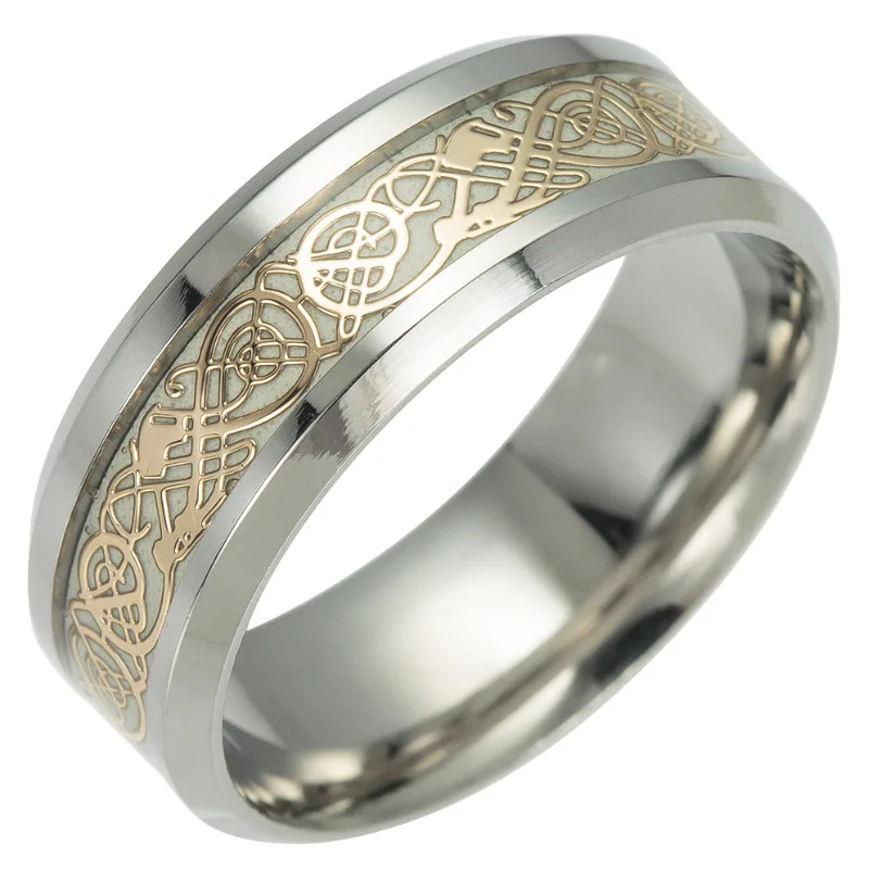 Papuošalai Ornamentu Ex Titano Žiedas Ornamentu Šviesos Dragon Modelio Žiedas Liuminescencinės Naujų Papuošalų Kamuolys Dalyvavimas Vestuvių žiedas
