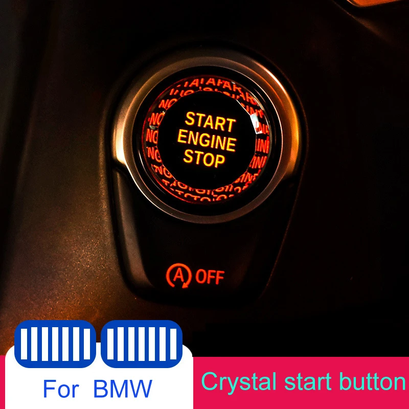 Automobilių Uždegimo Mygtuką Pradėti BMW 1/2/3/4/5 Serijos X1x3x5 F30 G30 Automobilių Variklio Vieną mygtuką Pradėti ir Sustabdyti Kristalų Apdaila