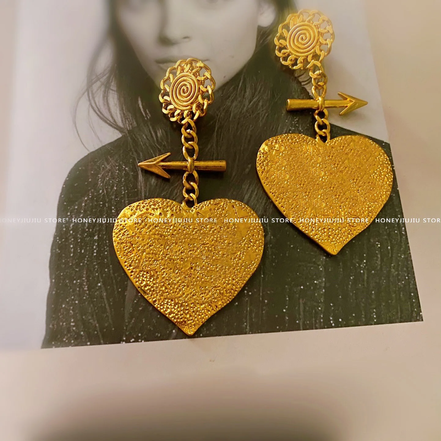 Prancūzija Garsaus Prekės Ženklo Širdies Gold Vintage Lašas Auskarai Moterims Aukščiausios Kokybės Prabangios Juvelyrikos Dizaineris Kilimo Ir Tūpimo Tako 2021 Madinga Goth Boho