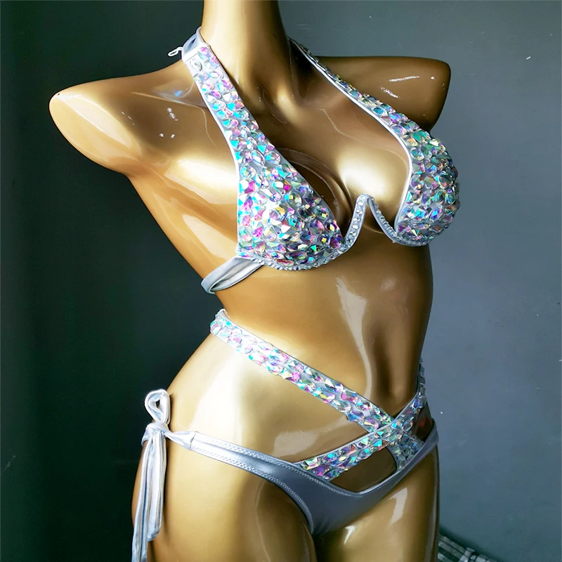 2021 venera atostogų kristalų bikini komplektas diamond maudymosi kostiumėliai, kalnų krištolas maudymosi kostiumą bling akmenys maudymosi kostiumėlį paplūdimio