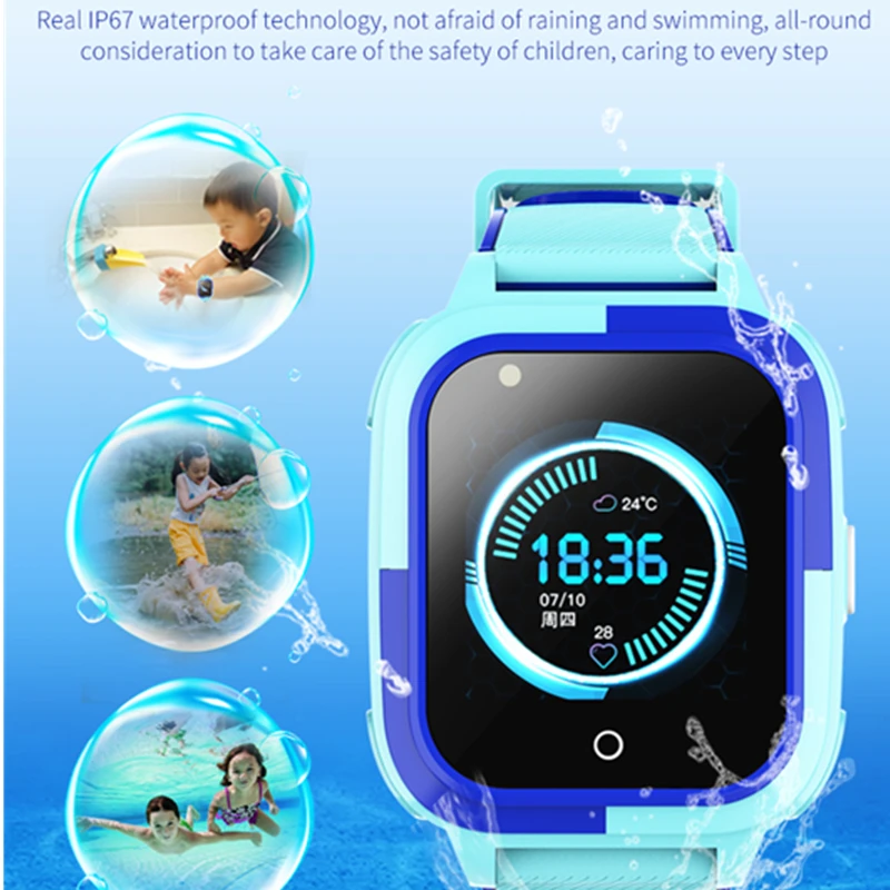 Atsparus vandeniui 4G Vaikai Smart Žiūrėti GPS LBS WIFI Vietą Nuotolinio Stebėjimo Vaizdo Skambučių Mada Vaikams GPS Tracker Smart Laikrodis DF56
