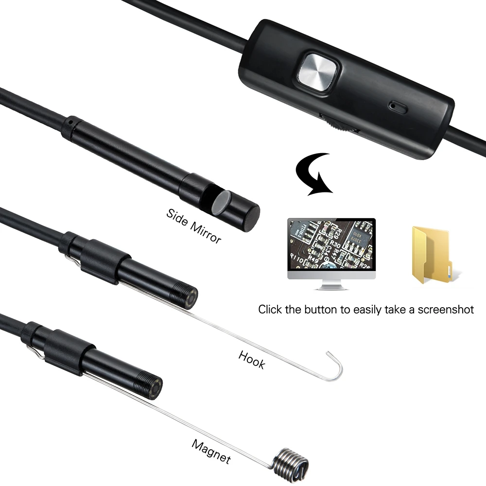 5.5 MM Endoskopą Kamera 6 Led Reguliuojamas IP67 atsparus Vandeniui USB, Android Lankstus Tikrinimo Borescope Fotoaparatai, Telefono, KOMPIUTERIO