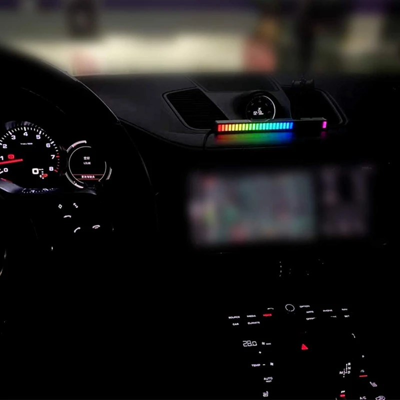 RGB Balso Aktyvuota Pikapas Ritmą, Šviesos, Kūrybos Spalvinga Garso Kontrolė, Aplinkos Šviesos LED 32 18 Spalvų Automobilių, Namų Puošybai Lempos
