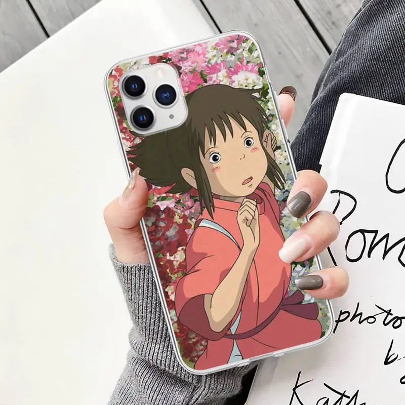 Studio Ghibli Atkakli Toli Totoro Skaidraus Mobiliojo Telefono Dangtelį Atveju IPhone 12 11 Pro Max Xs X Xr 7 8 6 6s Plius 5s Se 2020 m.