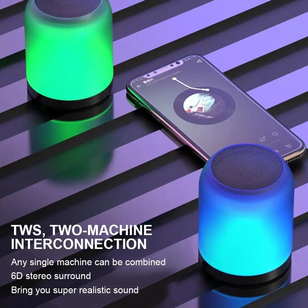 3D Stereo BT 5.0 Garsiakalbis Belaidžio SoundBox Vandeniui Garso ir Vaizdo Garsiakalbis Su Spalvinga Kvėpavimo Atmosfera Šviesos