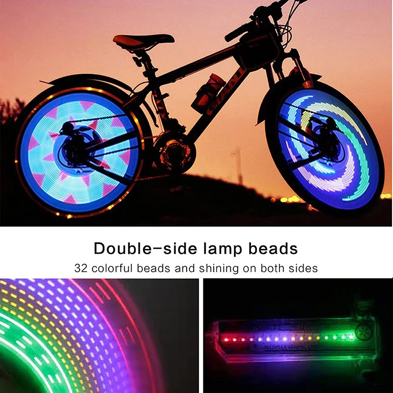 3D Dviračių Stipinai LED Žibintai, Spalvinga Dviračio Rato Šviesos Įvairių spalvų 42 Modelius 16 LED Dviračio Stipinai Šviesos LDF668