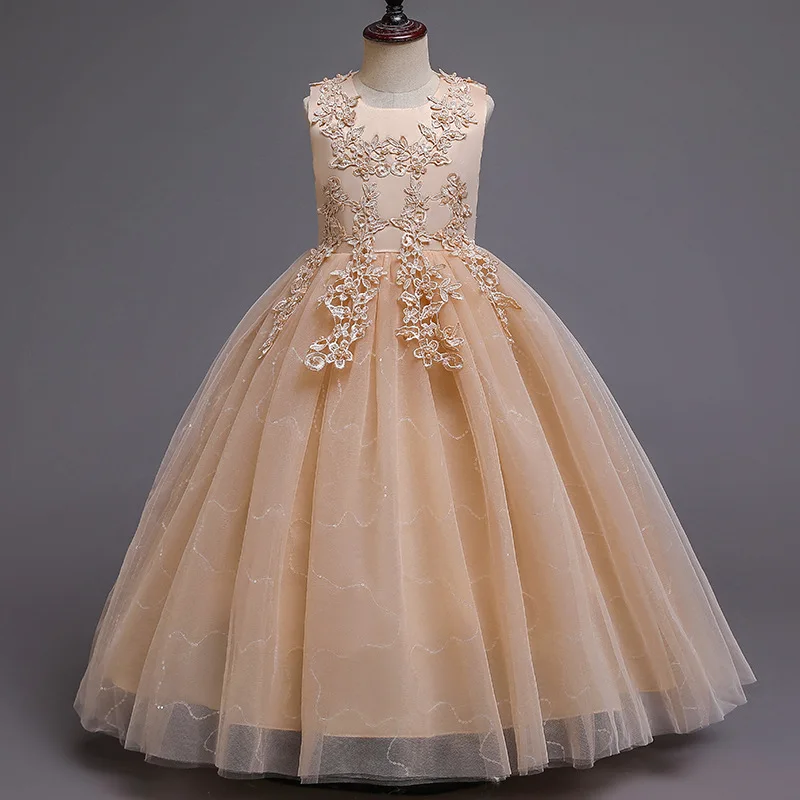 Mergina Vestuvės Dress Europa Ir Jungtinės Amerikos Valstijos High-End Gimtadienio Ilgai Prom Veiklos Princesė Dress Vaikams Drabužių