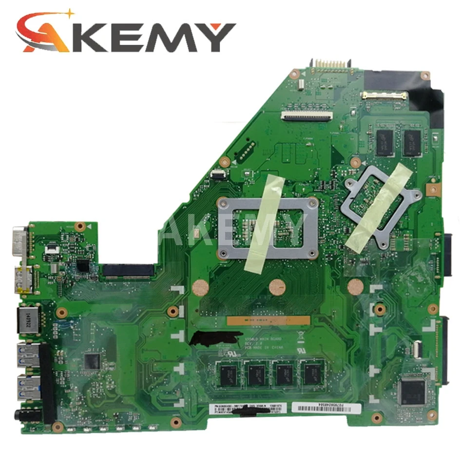 Akmey X550LD Nešiojamojo kompiuterio motininė plokštė, Skirta Asus X550LD A550L Y581L W518L X550LN Bandymo originalus mainboard I7-4500U 4GB-RAM GT820M
