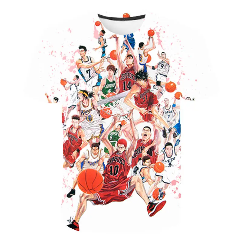 Mada Vasarą Karšto Pardavimo Anime Slam Dunk 3D Atspausdintas T-shirt Vyrai, Moterys, Vaikai, Mada Streetwear Tees Kietas trumpomis Rankovėmis Viršūnes