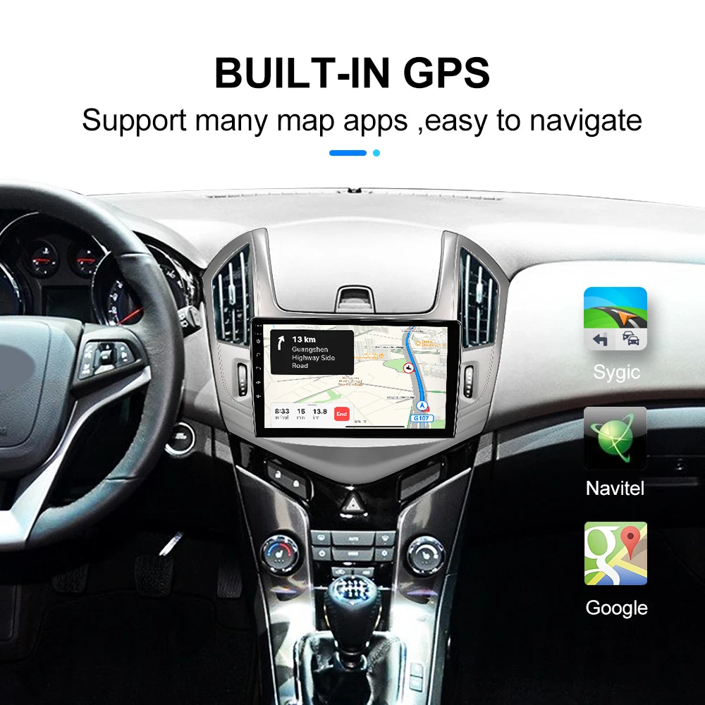 Android 10.0 Automobilio Multimedijos Grotuvo Chevrolet Cruze J300 J308 2012 - Autoradio GPS Navigacija, Kamera, WIFI IPS Ekranas